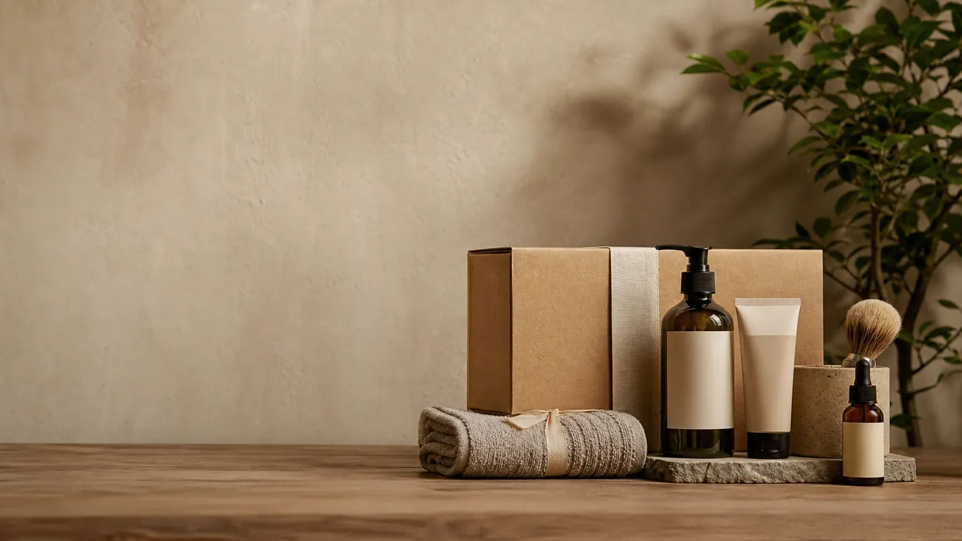 Curated premium product set grouped together under moody studio light