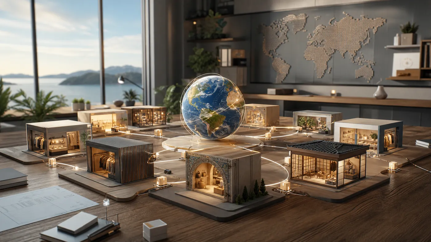 A luminous globe of interconnected light nodes with energy arcs connecting continents and orbiting currency tokens