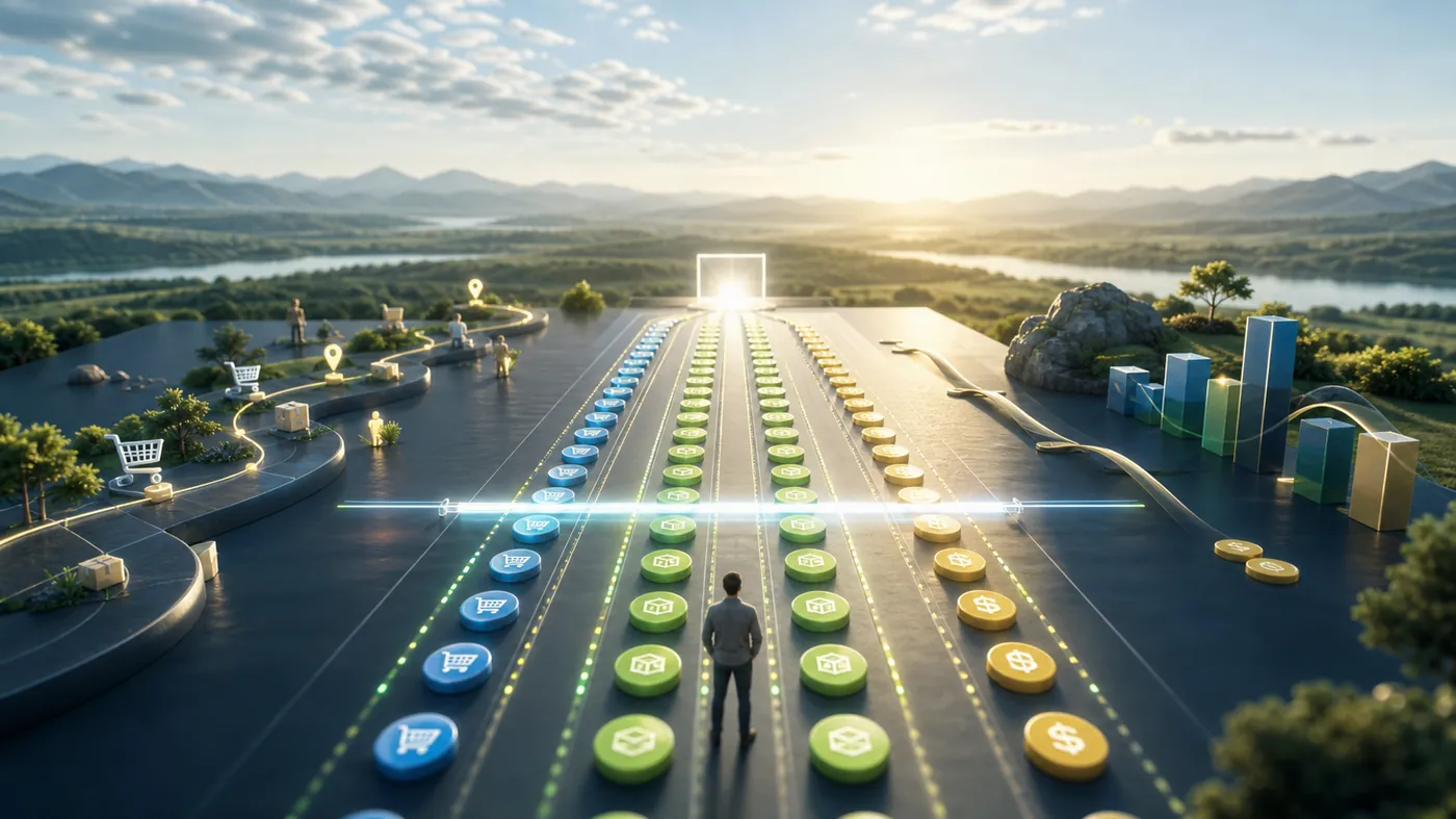 Concept image of aligned rows of glowing tokens checked by a scanning line
