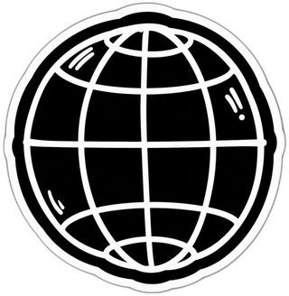 Illustrated globe sticker